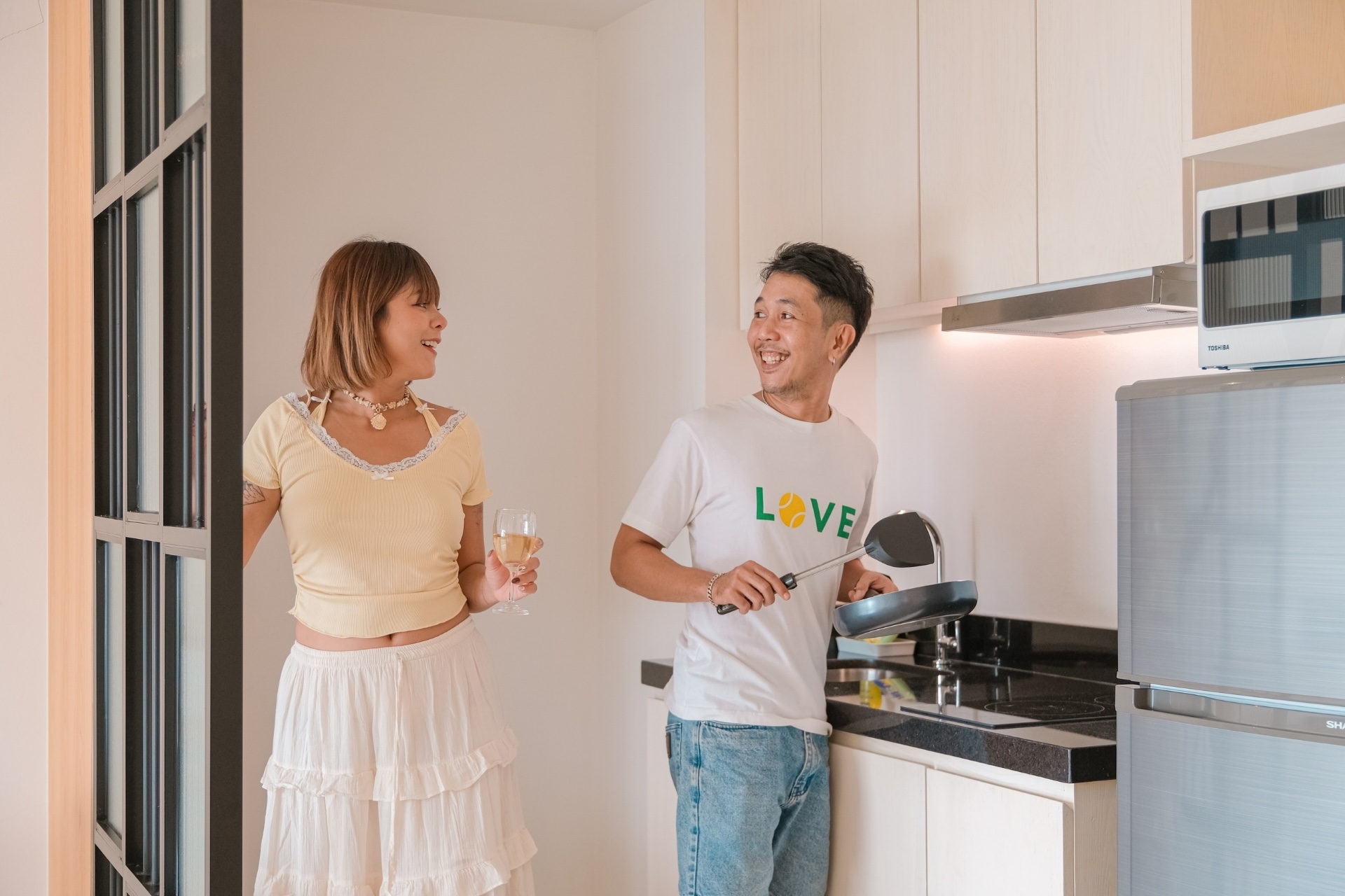 Separate living area in suite at Fourium Pattaya Hotel and Serviced Residence